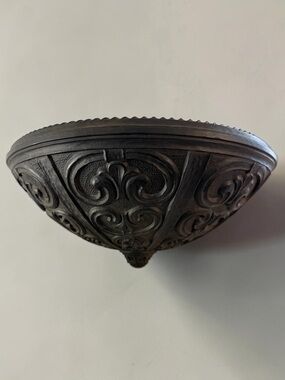 Vintage Hanging Wall Pocket Planter Large Half Moon Syroco MCM